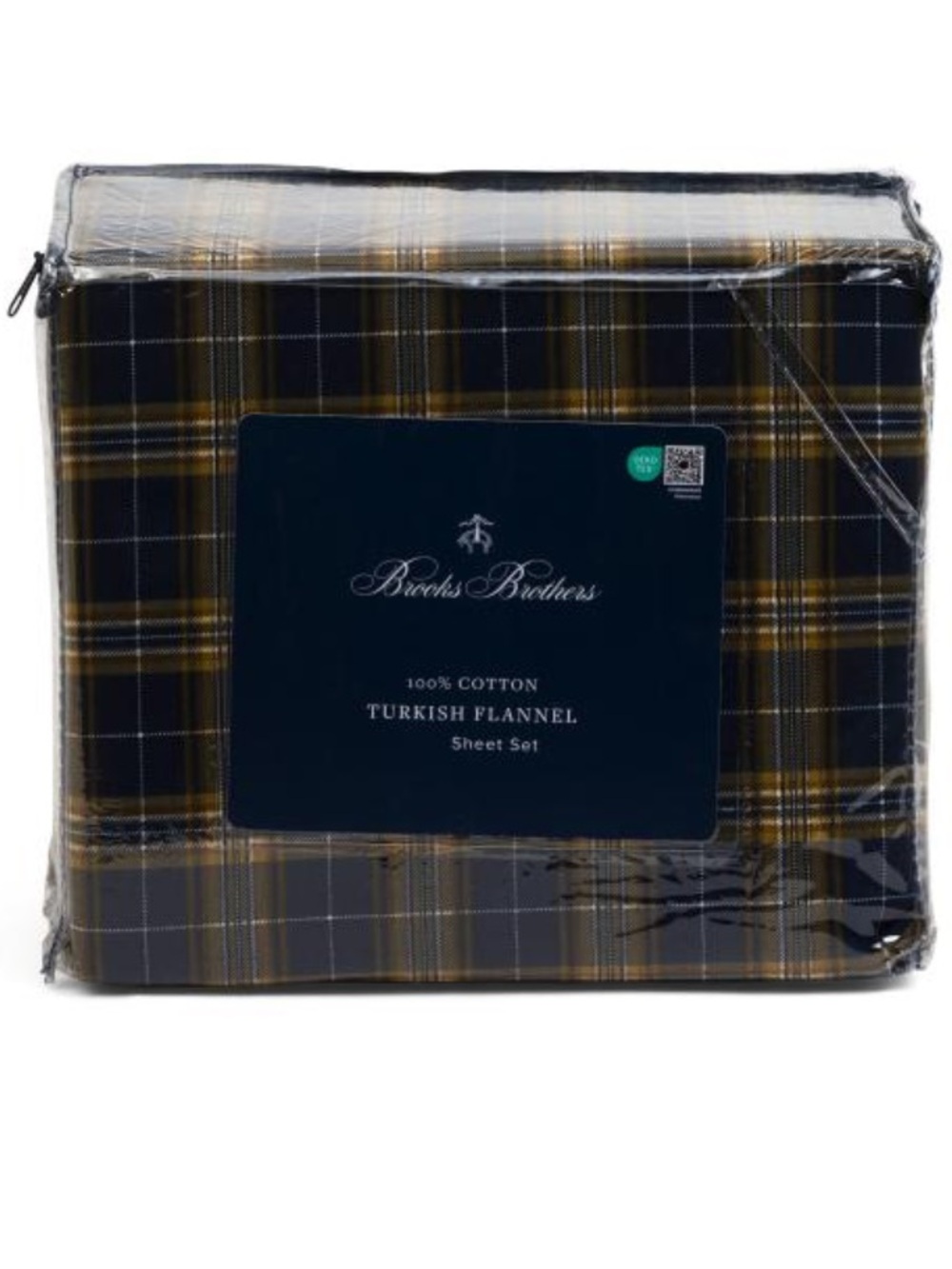 Brooks Brothers Plaid Cotton Flannel Sheet Set